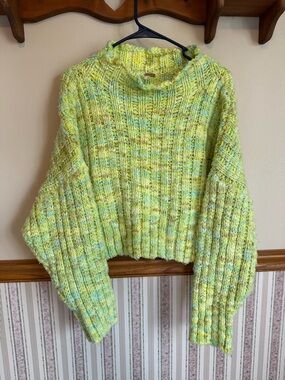 Free People Confetti Pullover Sweater “Neon Lights Pullover” Women’s Small